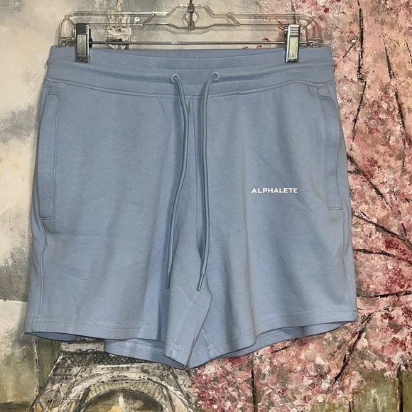 Alphalete Core Shorts w Zipper Pockets Ice Blue sz L NWT - Picture 4 of 11